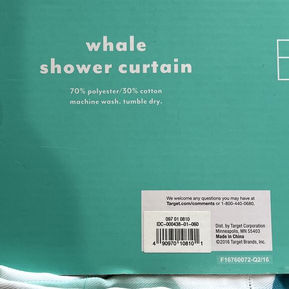 NEW Target Whale Pillowfort Bathroom Shower Curtain BN - Picture 4 of 5